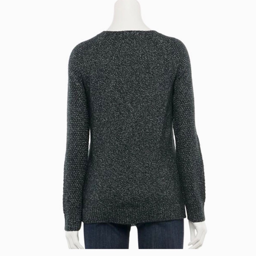 Sonoma Goods for Life Lattice-Front Sweater Lime L - Picture 7 of 10